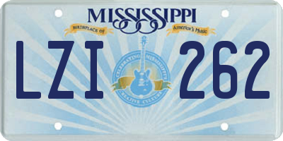 MS license plate LZI262