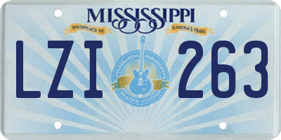 MS license plate LZI263