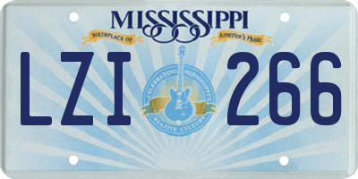 MS license plate LZI266