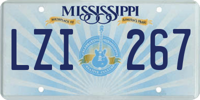MS license plate LZI267