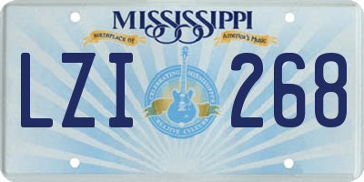 MS license plate LZI268