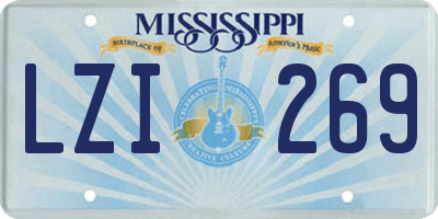 MS license plate LZI269