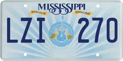 MS license plate LZI270
