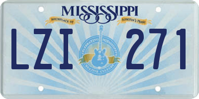 MS license plate LZI271