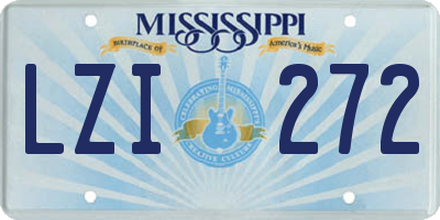 MS license plate LZI272