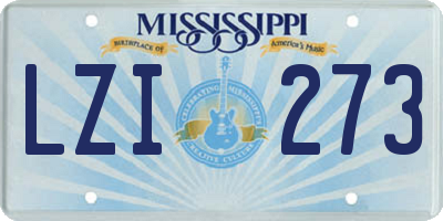 MS license plate LZI273