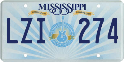 MS license plate LZI274