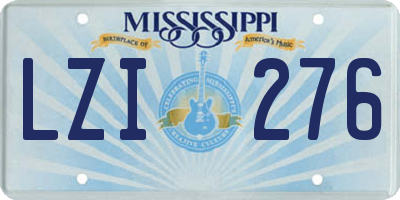 MS license plate LZI276