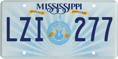 MS license plate LZI277