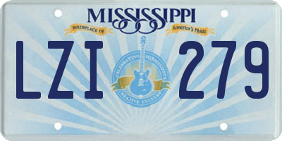 MS license plate LZI279