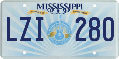 MS license plate LZI280