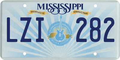 MS license plate LZI282