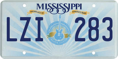 MS license plate LZI283