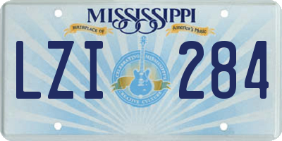 MS license plate LZI284