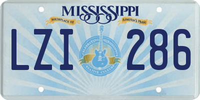 MS license plate LZI286