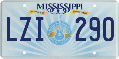 MS license plate LZI290
