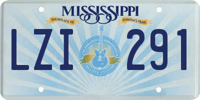 MS license plate LZI291