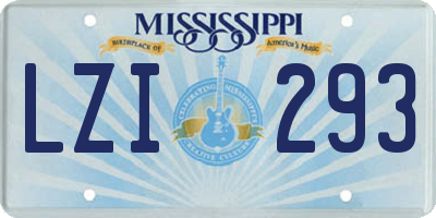 MS license plate LZI293