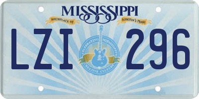 MS license plate LZI296