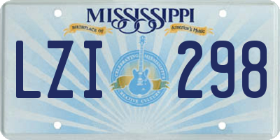 MS license plate LZI298