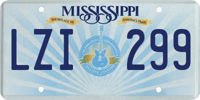 MS license plate LZI299