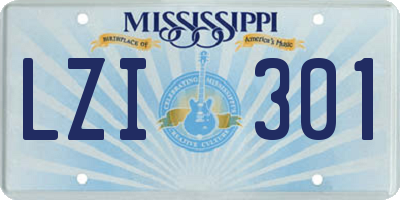 MS license plate LZI301