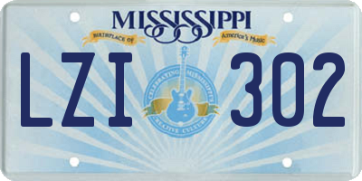 MS license plate LZI302