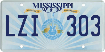 MS license plate LZI303