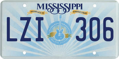 MS license plate LZI306