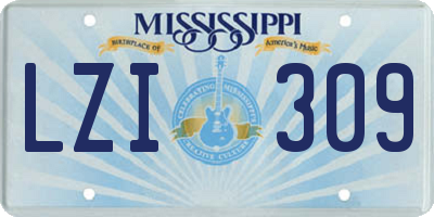 MS license plate LZI309