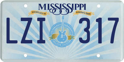 MS license plate LZI317