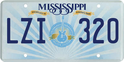 MS license plate LZI320