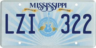 MS license plate LZI322