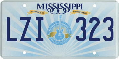 MS license plate LZI323