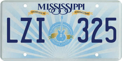 MS license plate LZI325