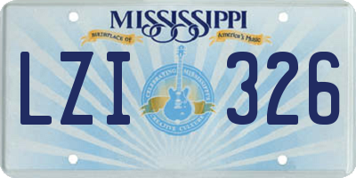 MS license plate LZI326