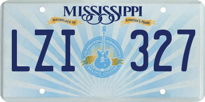 MS license plate LZI327