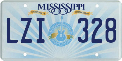 MS license plate LZI328