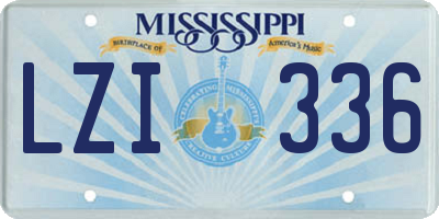 MS license plate LZI336