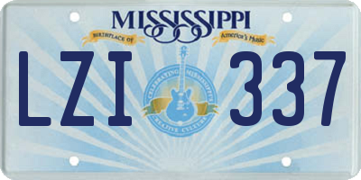 MS license plate LZI337