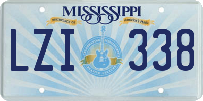 MS license plate LZI338