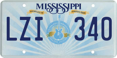 MS license plate LZI340