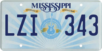 MS license plate LZI343