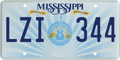 MS license plate LZI344