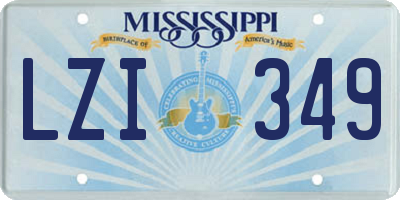 MS license plate LZI349