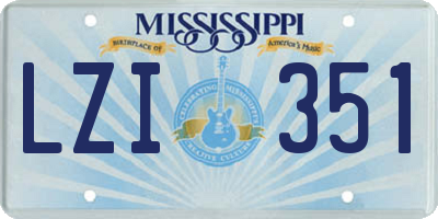 MS license plate LZI351