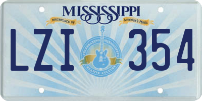 MS license plate LZI354