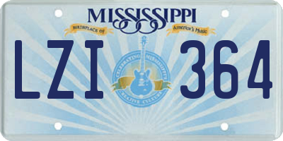 MS license plate LZI364