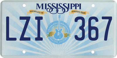 MS license plate LZI367