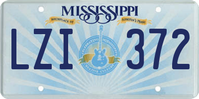 MS license plate LZI372